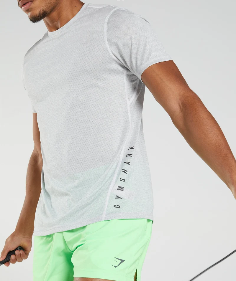 Gymshark Sport Short Sleeve T-Shirt - White/Smokey Grey Marl