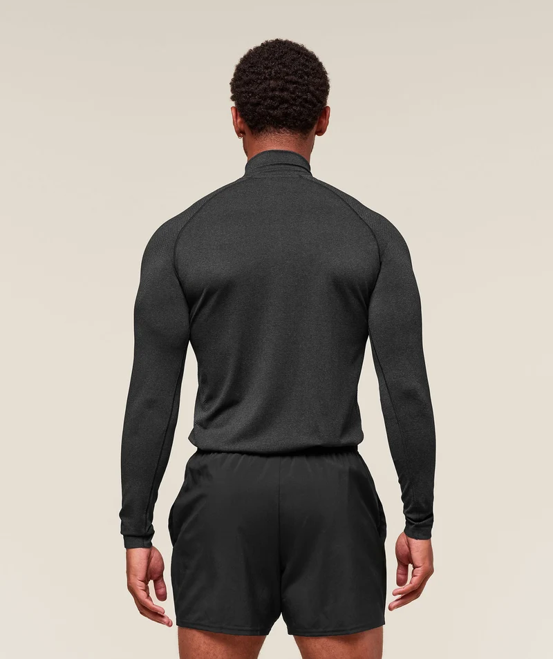 Gymshark Vital Seamless 1/4 Zip - Black/Silhouette Grey