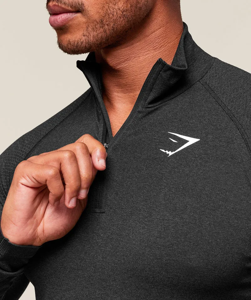 Gymshark Vital Seamless 1/4 Zip - Black/Silhouette Grey