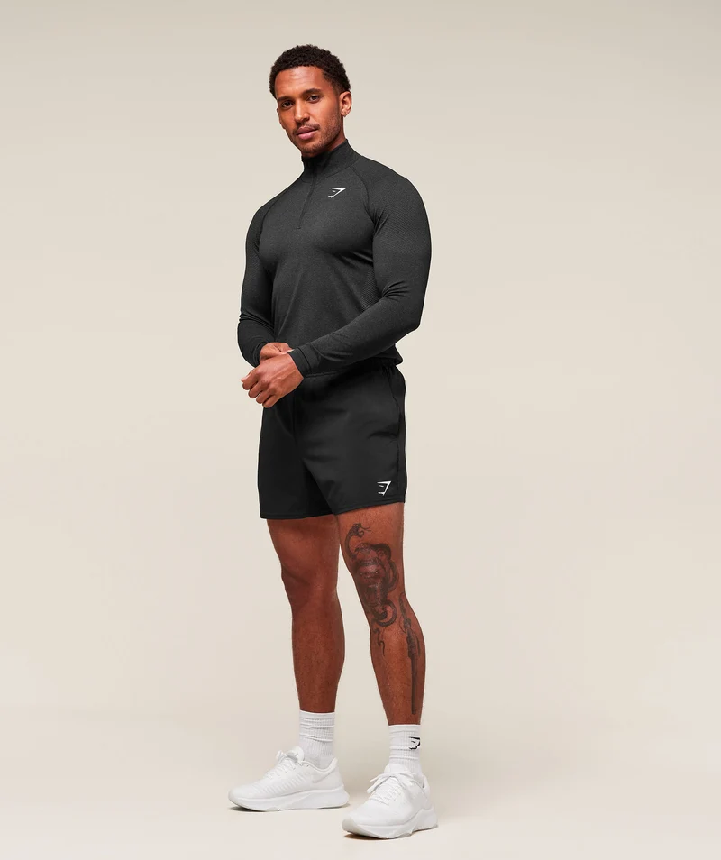 Gymshark Vital Seamless 1/4 Zip - Black/Silhouette Grey