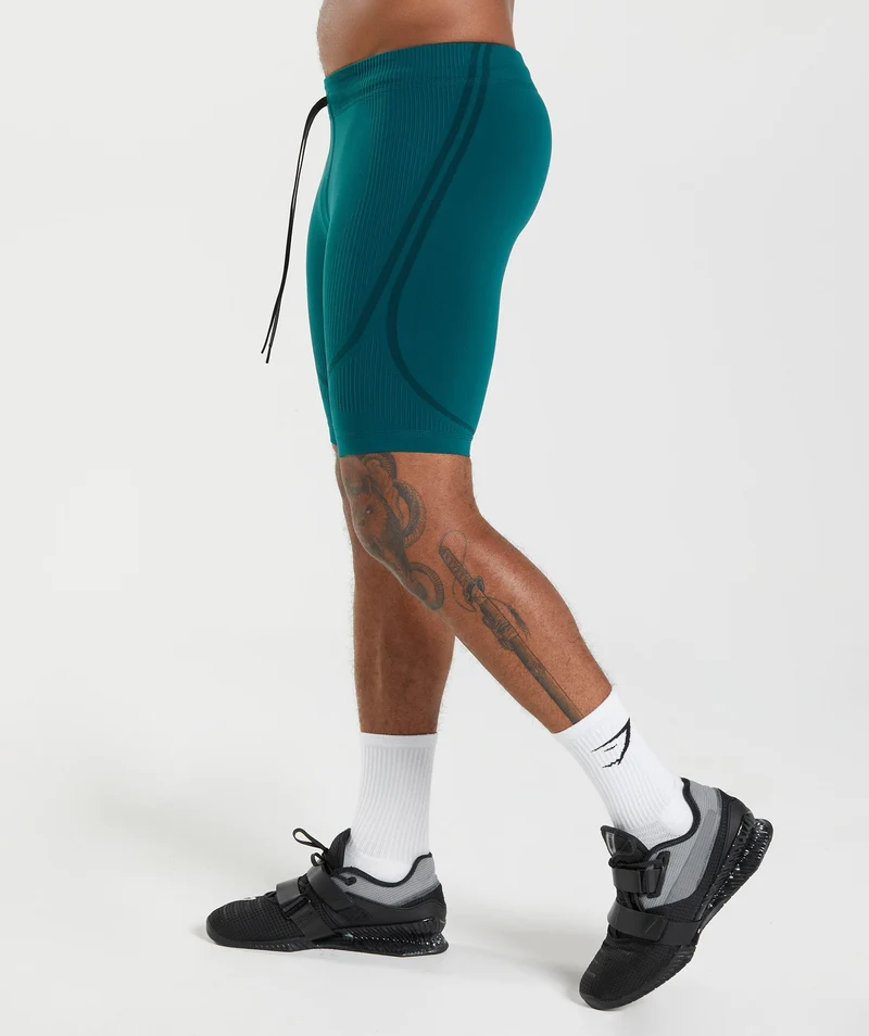 Gymshark 315 Seamless Shorts - Winter Teal/Black