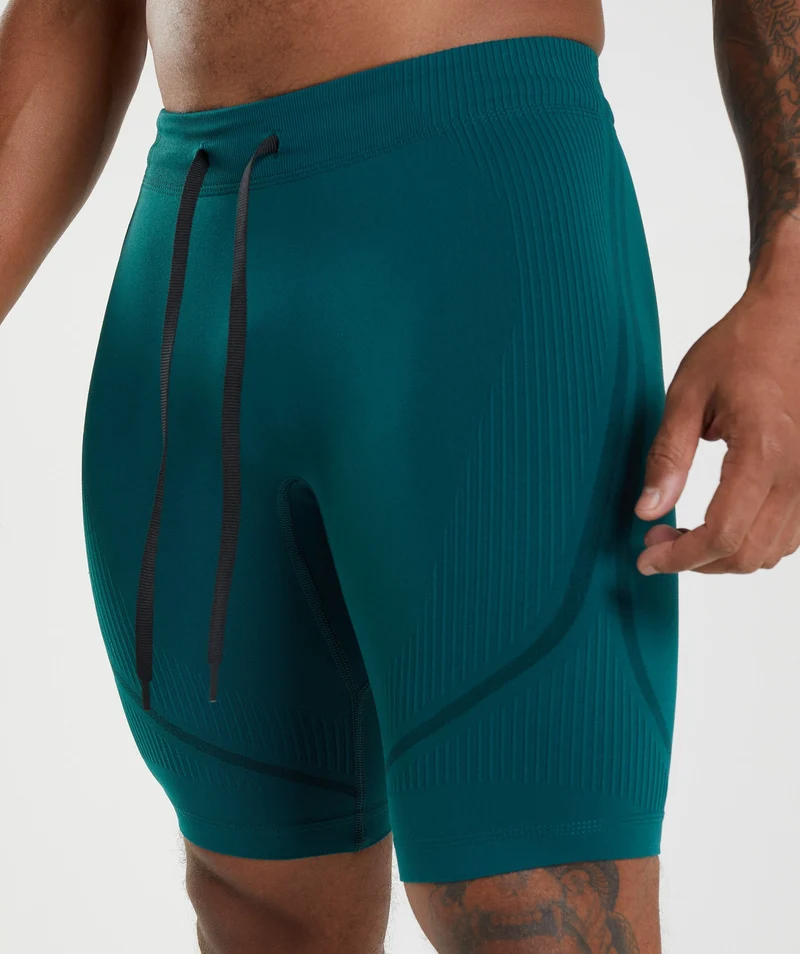 Gymshark 315 Seamless Shorts - Winter Teal/Black