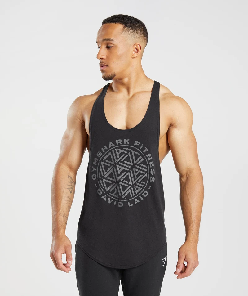 Gymshark x David Laid Stringer - Black