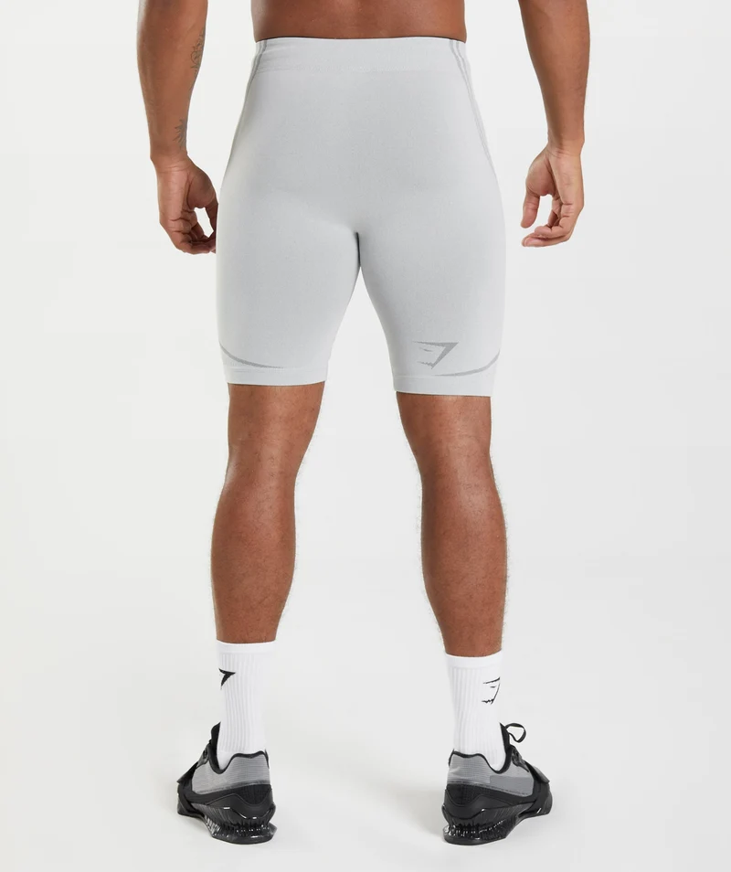 Gymshark 315 Seamless Shorts - Light Grey/Charcoal Grey