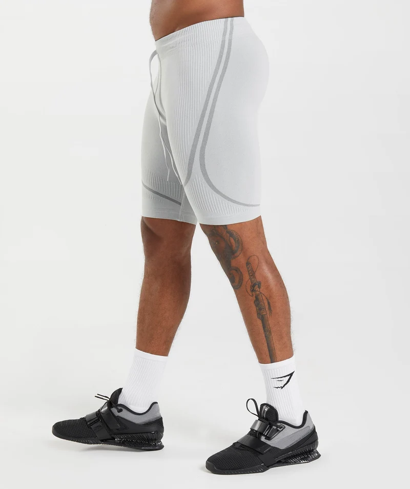 Gymshark 315 Seamless Shorts - Light Grey/Charcoal Grey