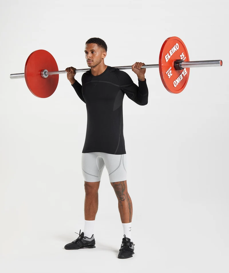 Gymshark 315 Seamless Shorts - Light Grey/Charcoal Grey