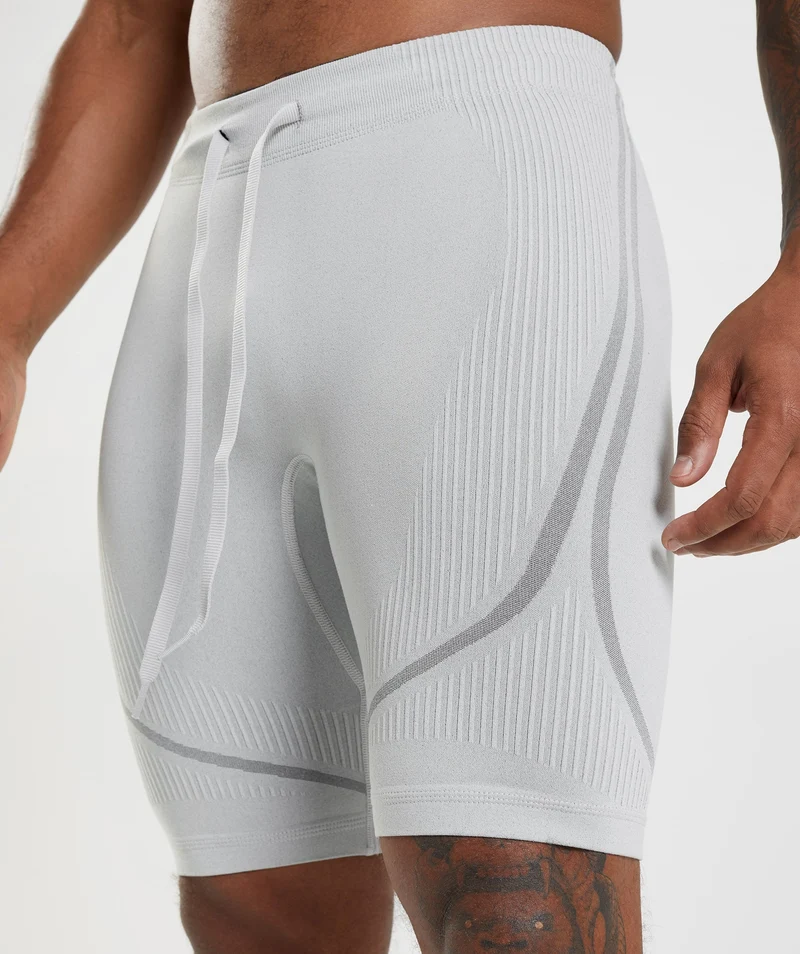 Gymshark 315 Seamless Shorts - Light Grey/Charcoal Grey