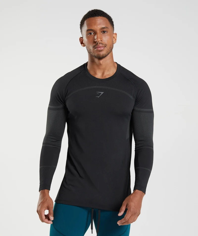 Gymshark 315 Seamless Long Sleeve T-Shirt - Black