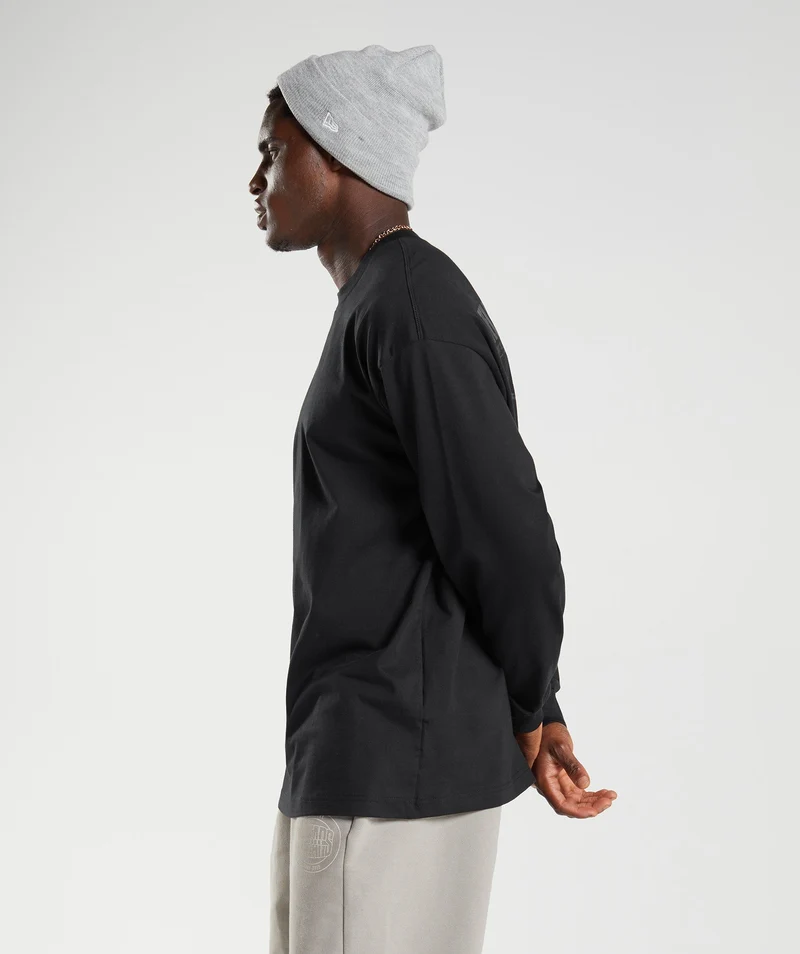Gymshark GS 10 Year Oversized Long Sleeve T-Shirt - Black