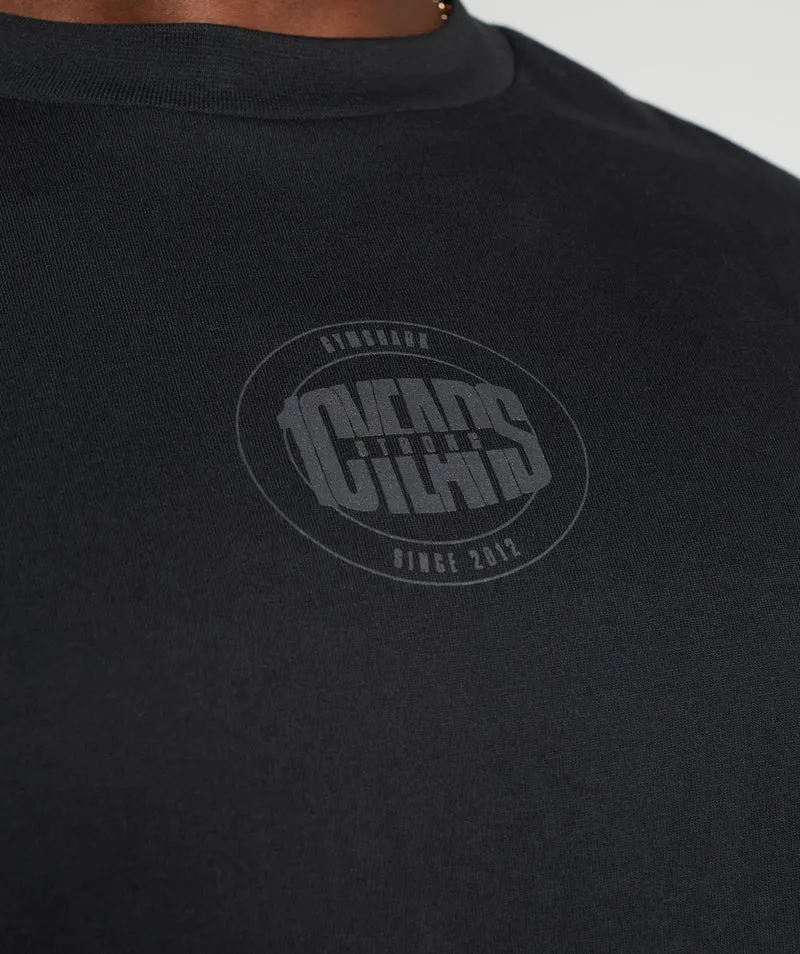 Gymshark GS 10 Year Oversized Long Sleeve T-Shirt - Black