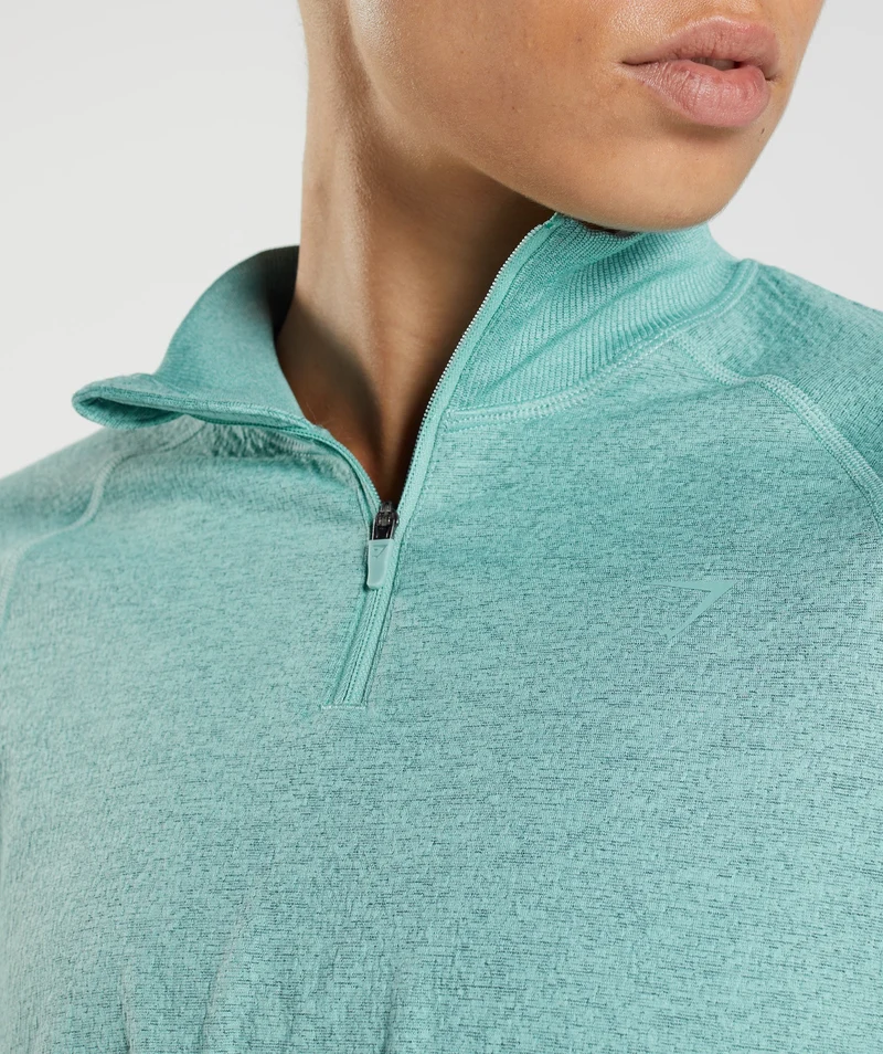 Gymshark 315 Long Sleeve Warmup Top - Pearl Blue/Winter Teal Marl