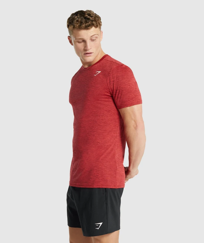 Gymshark Arrival Marl T-Shirt - Red Marl