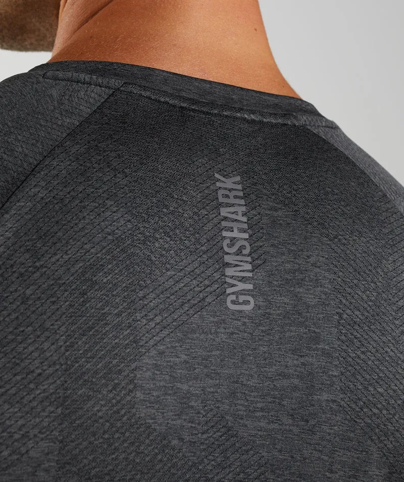 Gymshark Apex Long Sleeve T-shirt - Black/Silhouette Grey
