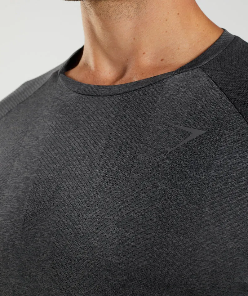 Gymshark Apex Long Sleeve T-shirt - Black/Silhouette Grey