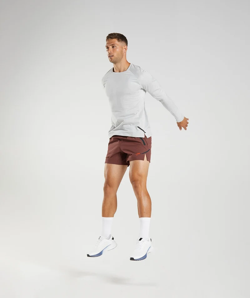 Gymshark Apex Long Sleeve T-shirt - Light Grey/White
