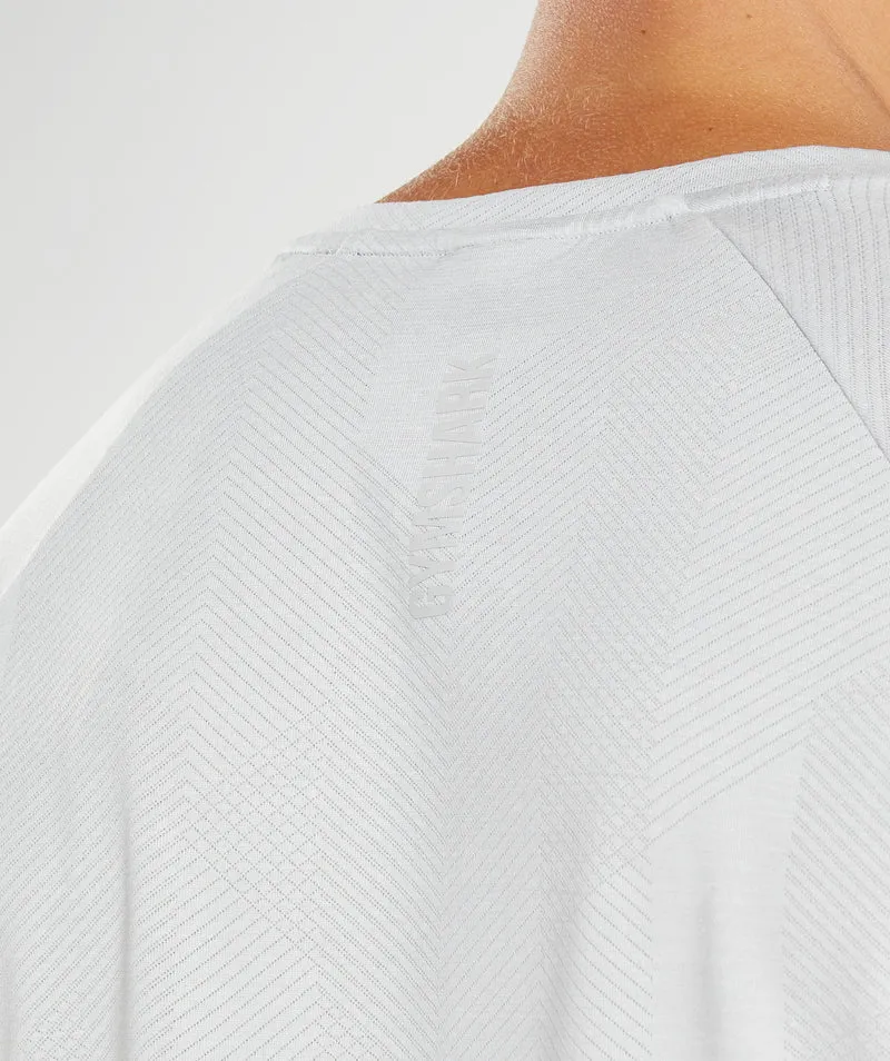 Gymshark Apex Long Sleeve T-shirt - Light Grey/White