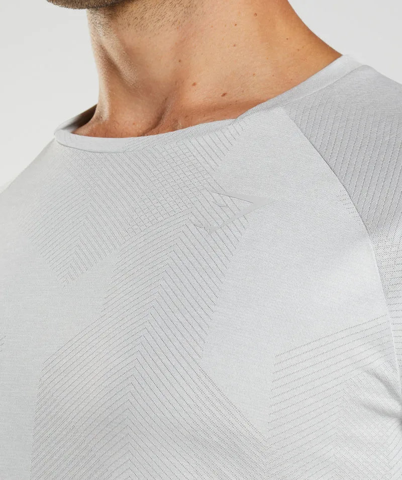 Gymshark Apex Long Sleeve T-shirt - Light Grey/White