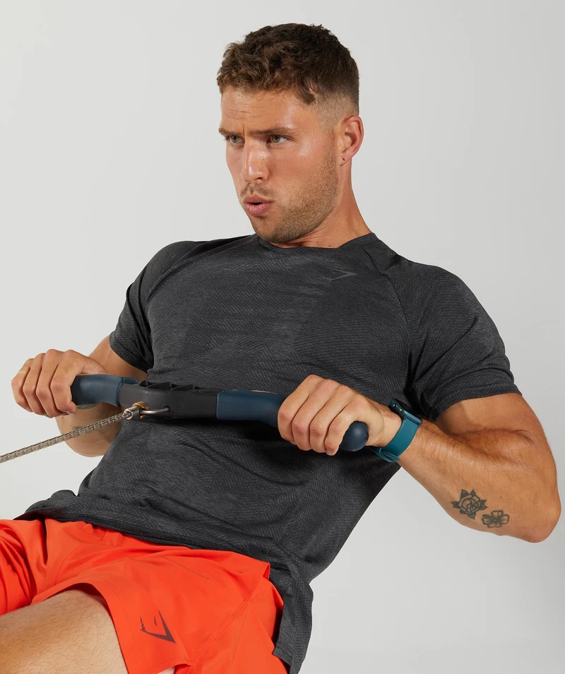 Gymshark Apex SS T-Shirt - Black/Silhouette Grey