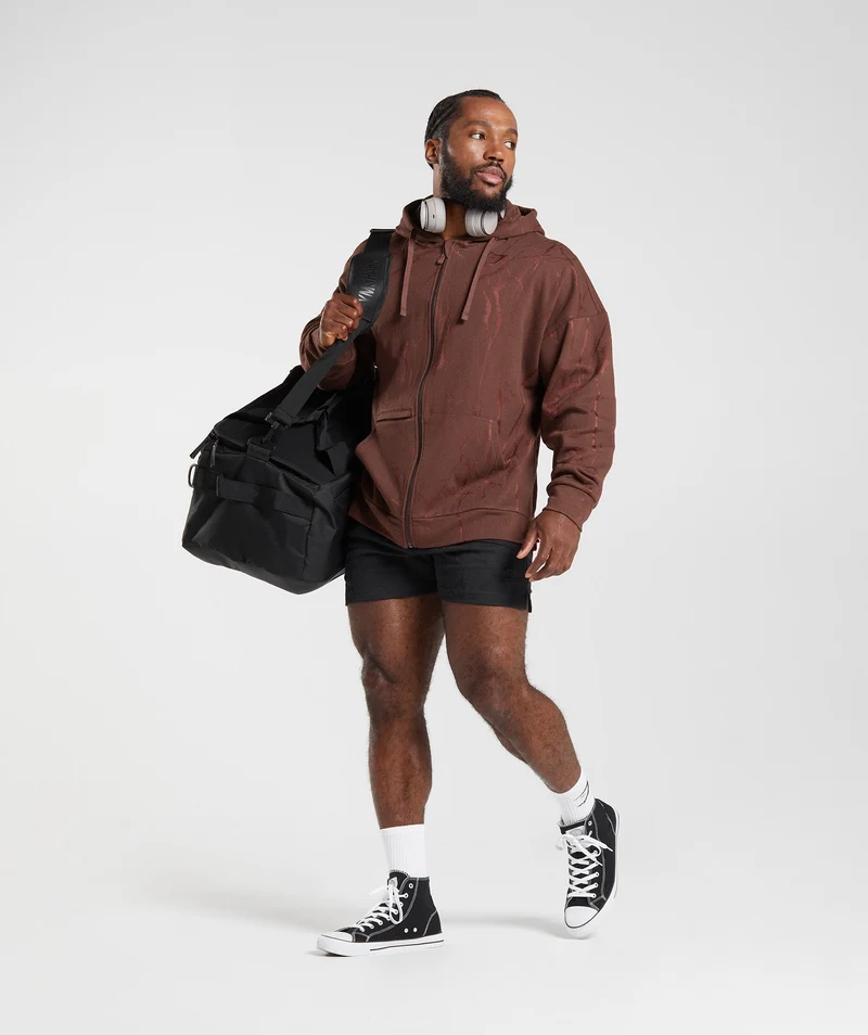 Gymshark Power Zip Hoodie - Cherry Brown