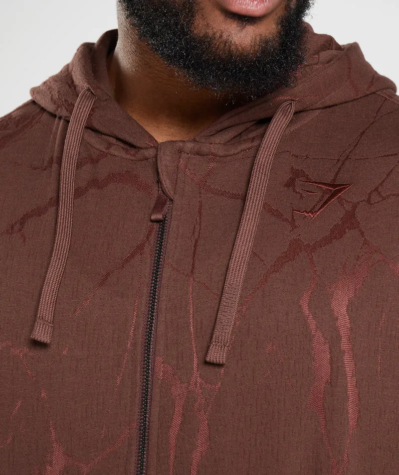 Gymshark Power Zip Hoodie - Cherry Brown