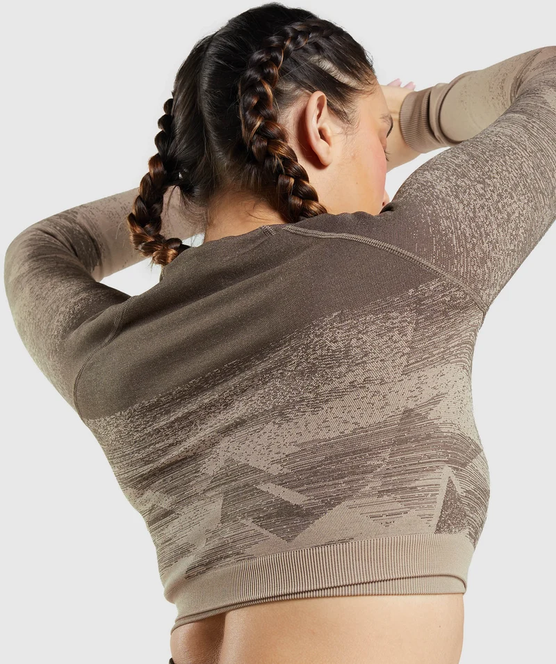 Gymshark Adapt Ombre Crop Top - Triangle | Penny Brown Print