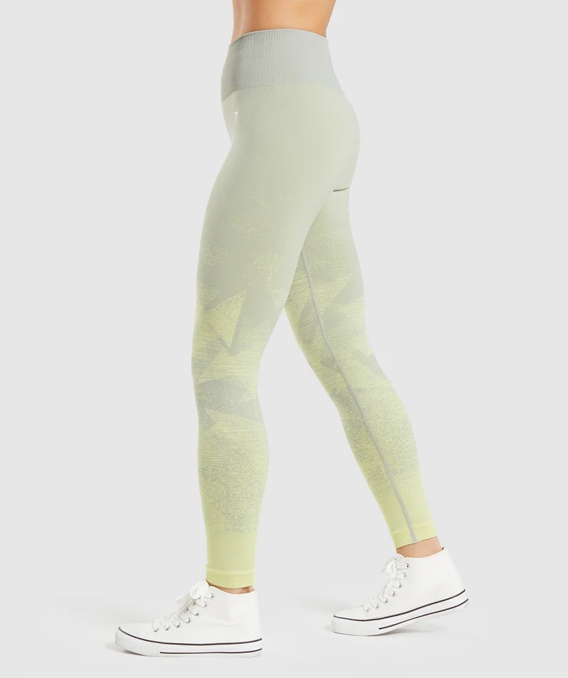 Gymshark Adapt Ombre Seamless Leggings - Triangle | Taupe Grey Print