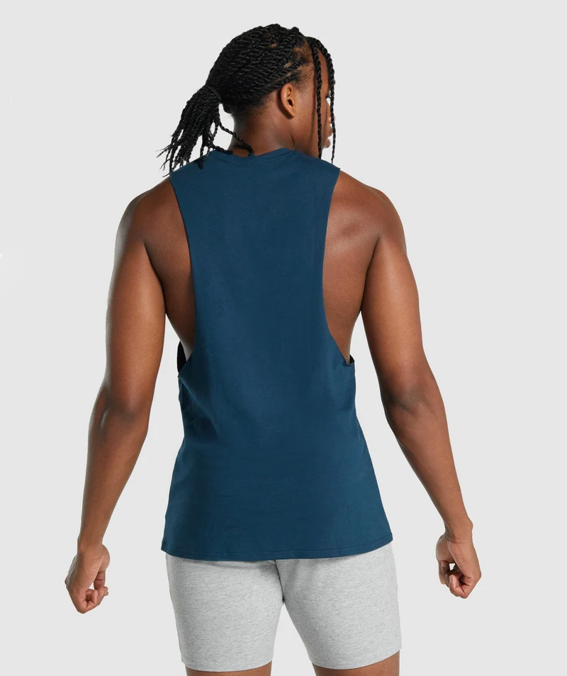 Gymshark Critical Drop Arm Tank - Navy