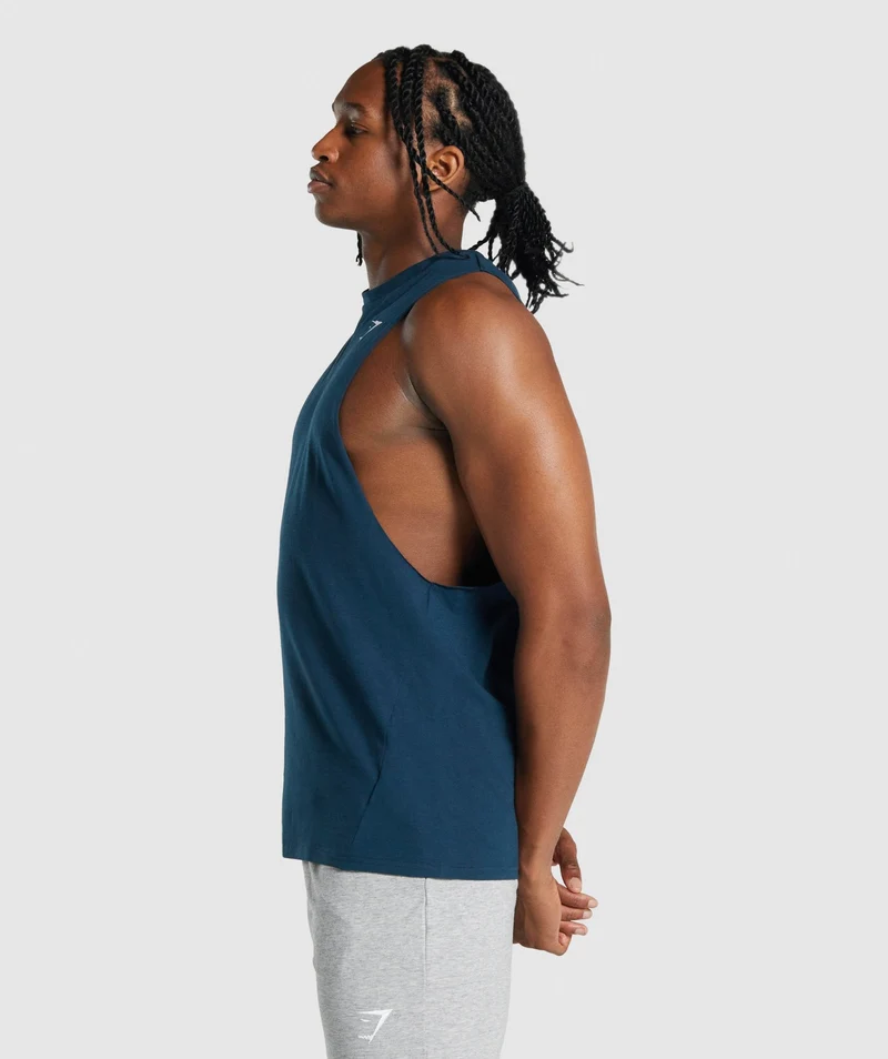 Gymshark Critical Drop Arm Tank - Navy