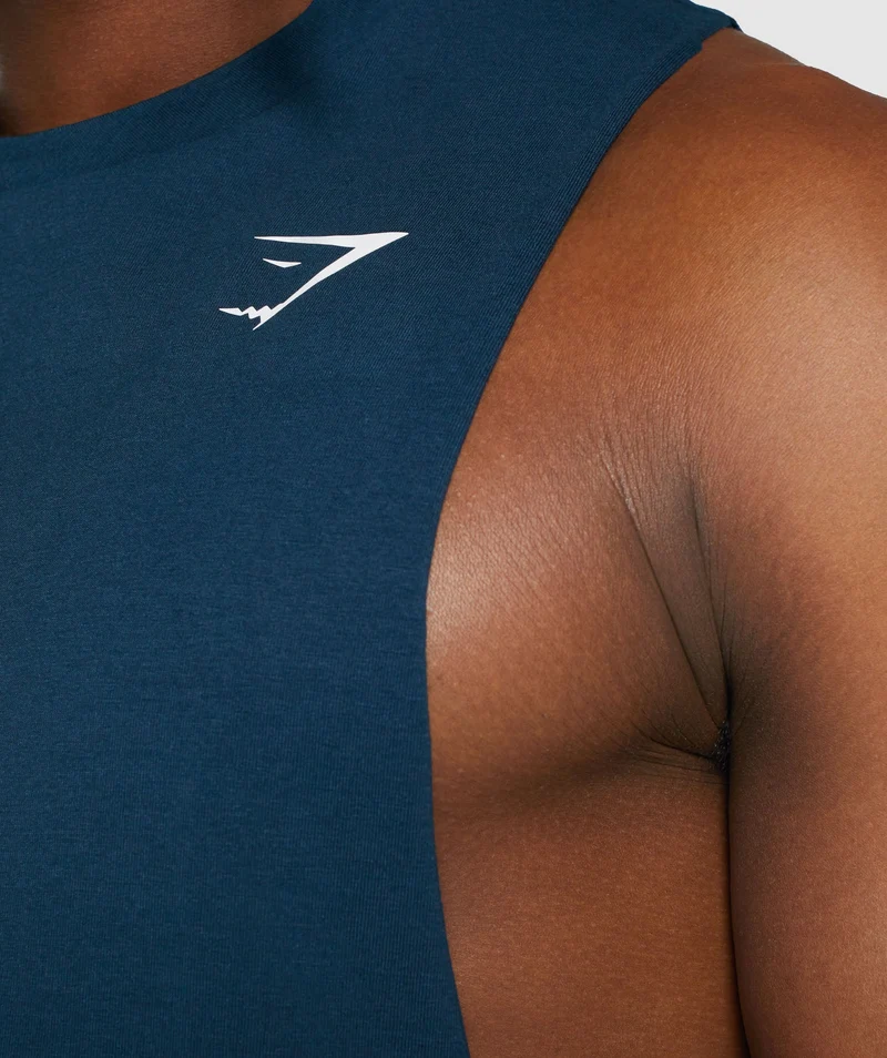 Gymshark Critical Drop Arm Tank - Navy