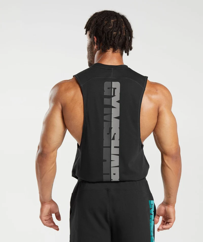 Gymshark Bold Drop Arm Tank - Black