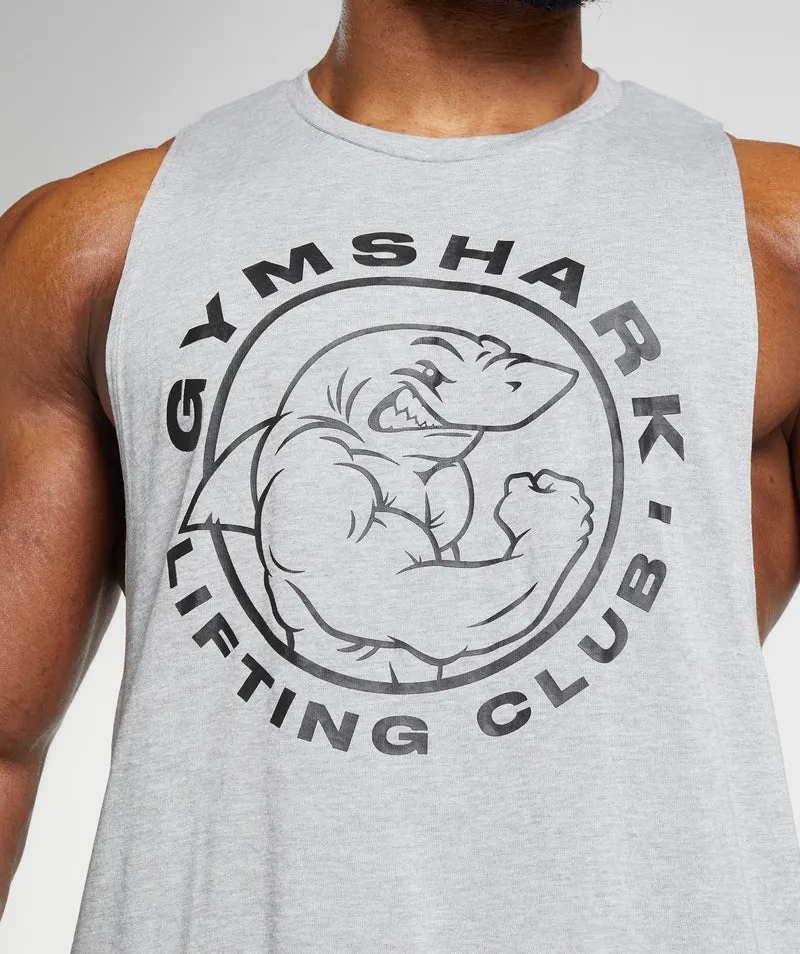 Gymshark Legacy Drop Arm Tank - Light Grey Core Marl