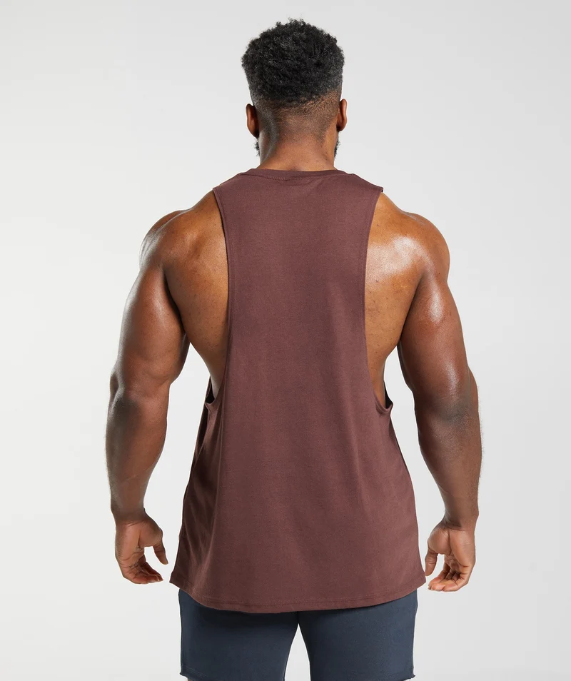 Gymshark Legacy Drop Arm Tank - Cherry Brown