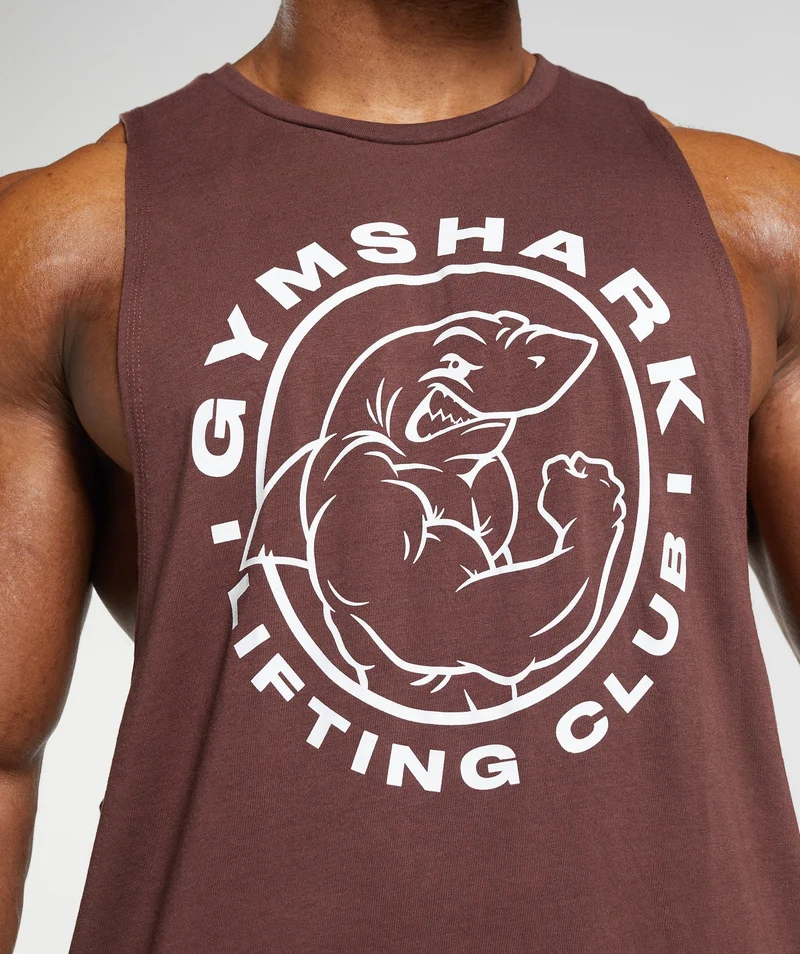 Gymshark Legacy Drop Arm Tank - Cherry Brown