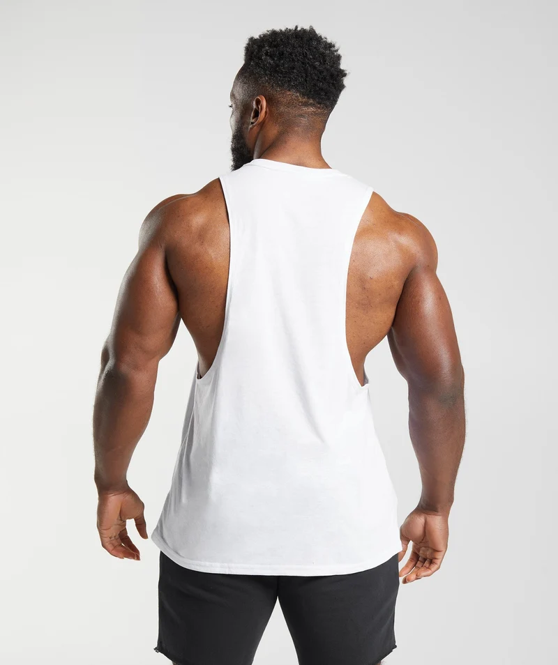 Gymshark Legacy Drop Arm Tank - White