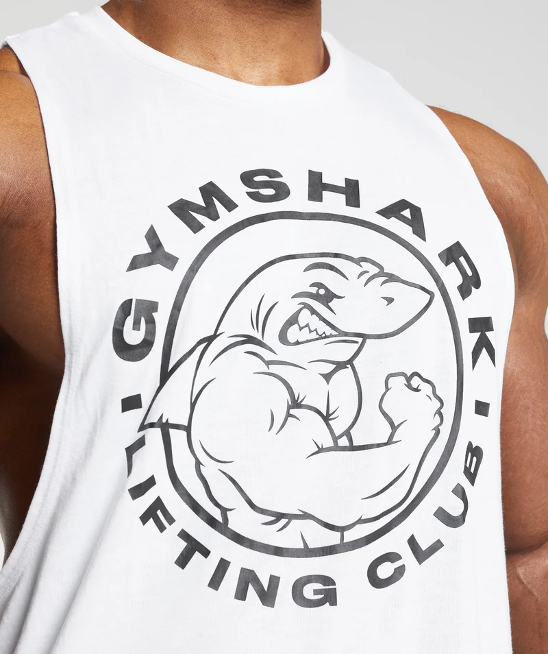 Gymshark Legacy Drop Arm Tank - White