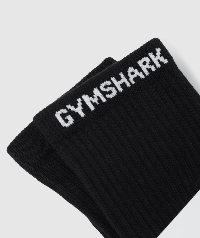 Gymshark Premium Logo Crew Socks 1pk - Black