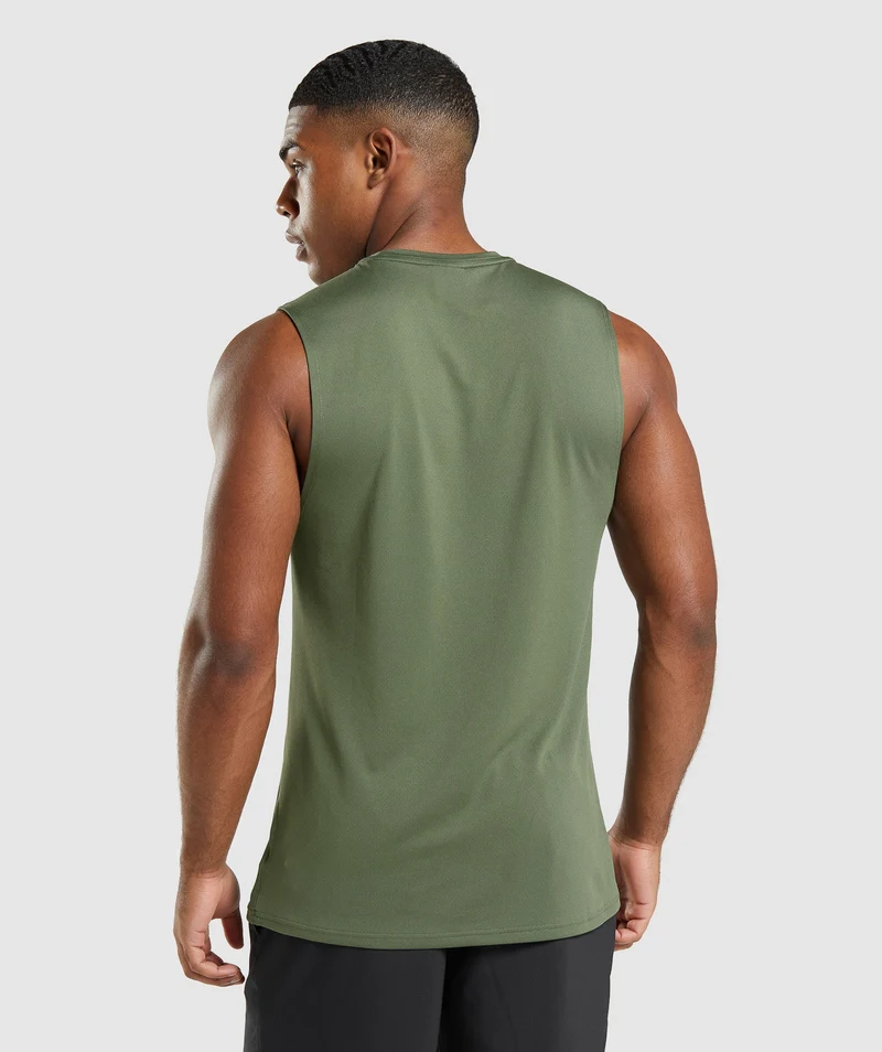 Gymshark Arrival Sleeveless T-Shirt - Core Olive