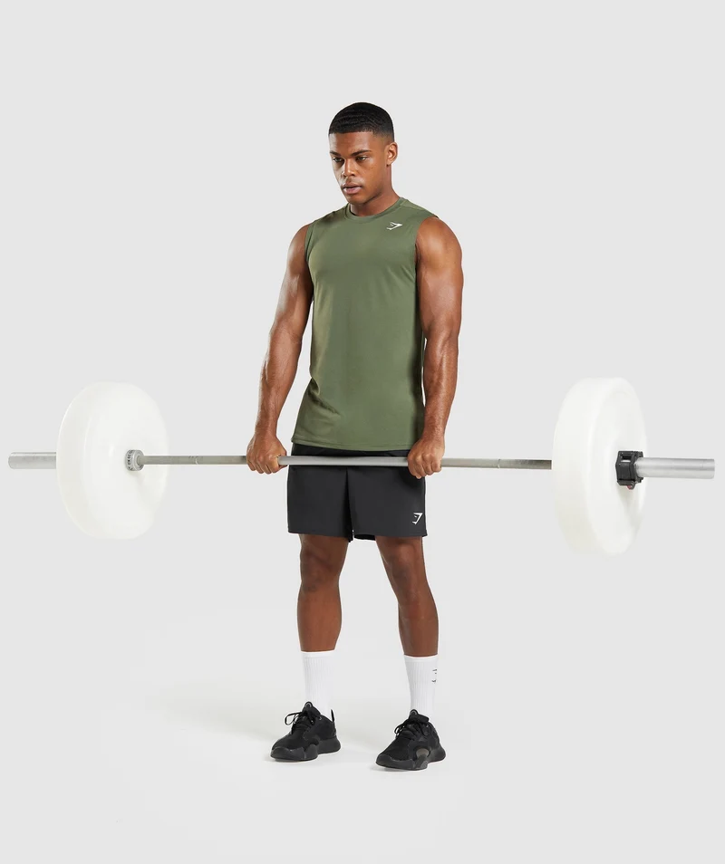 Gymshark Arrival Sleeveless T-Shirt - Core Olive