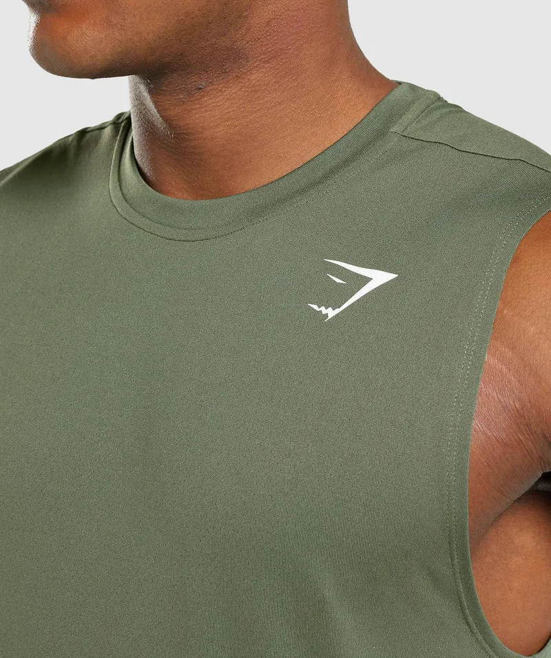 Gymshark Arrival Sleeveless T-Shirt - Core Olive