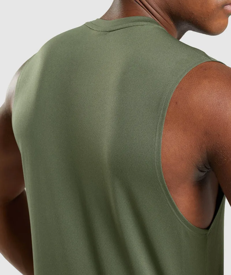 Gymshark Arrival Sleeveless T-Shirt - Core Olive