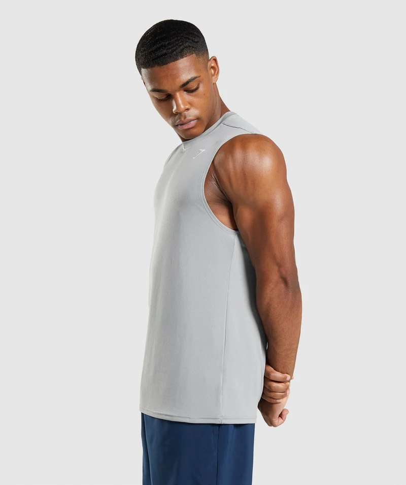 Gymshark Arrival Sleeveless T-Shirt - Smokey Grey