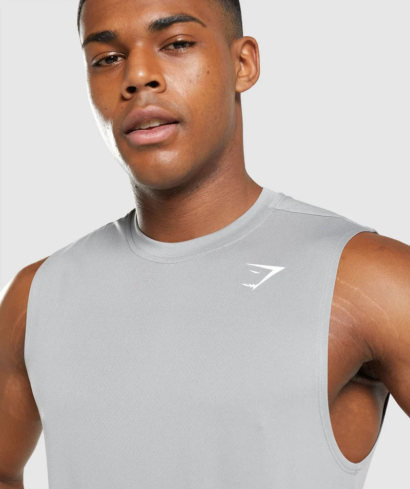 Gymshark Arrival Sleeveless T-Shirt - Smokey Grey