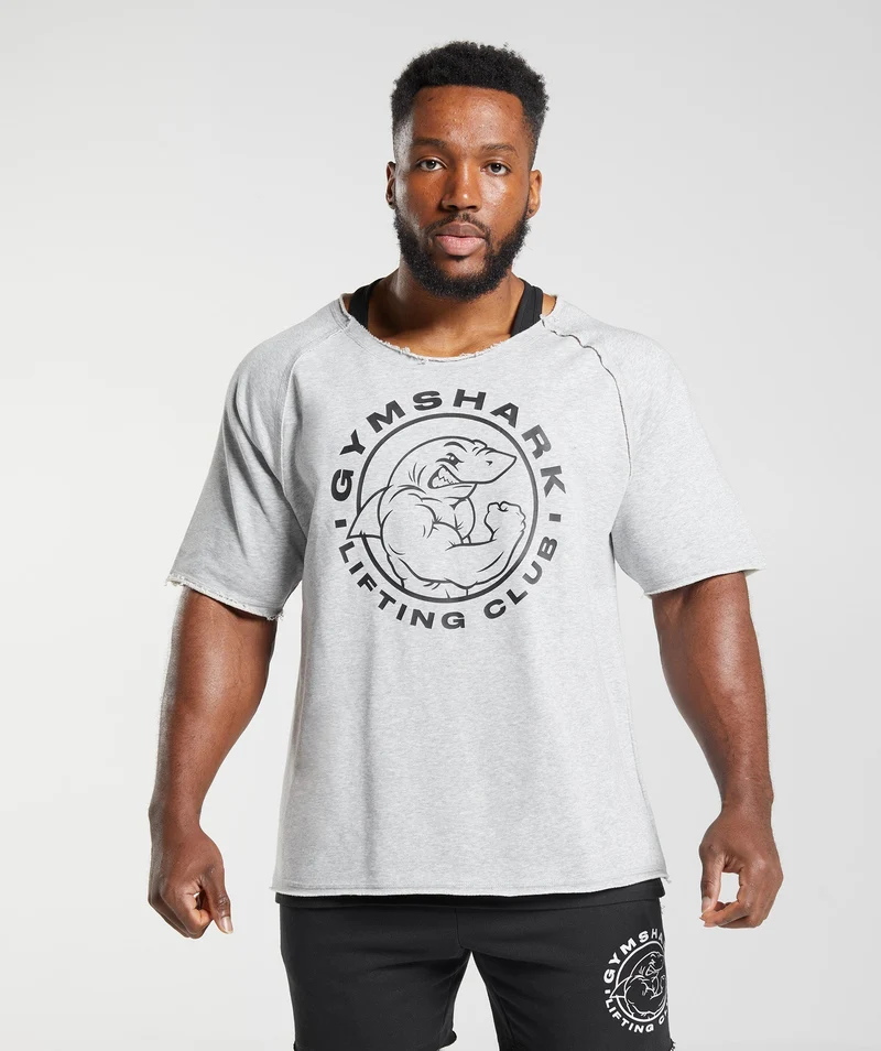 Gymshark Legacy Rag Top - Light Grey Core Marl