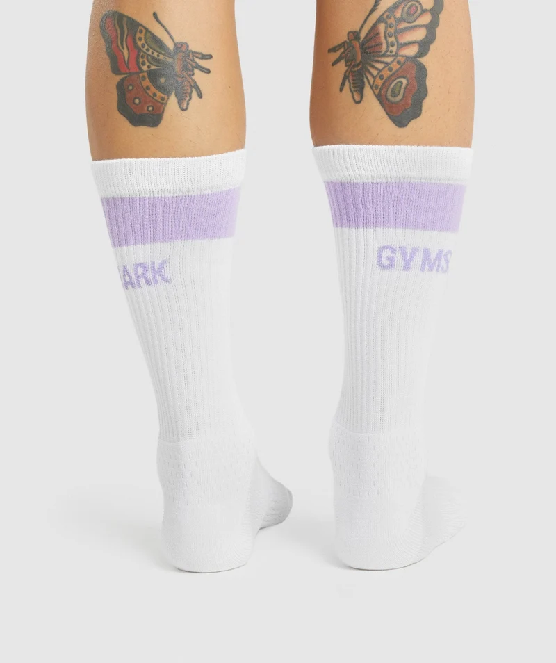 Gymshark Premium Logo Crew Socks - White