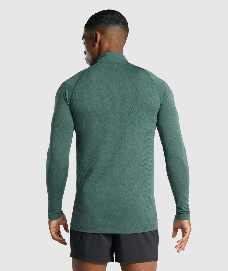 Gymshark Vital 1/4 Zip - Obsidian Green Marl