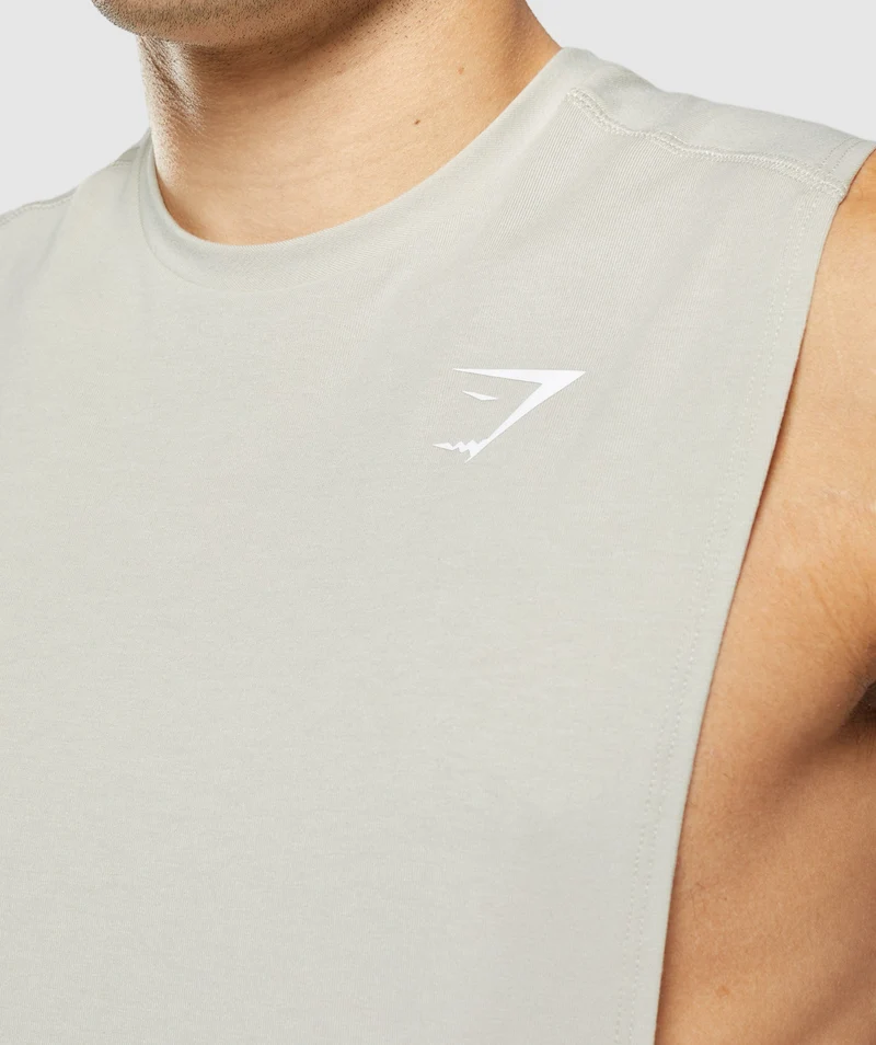 Gymshark Bold Drop Arm Tank - Pebble Grey