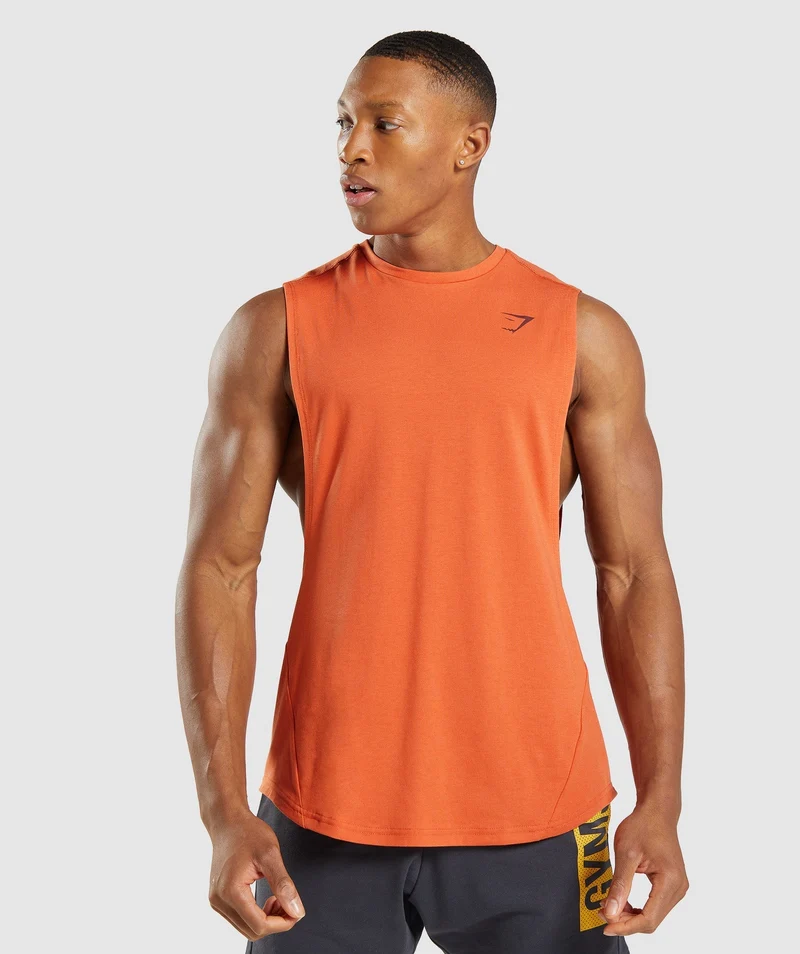 Gymshark Bold Drop Arm Tank - Clay Orange