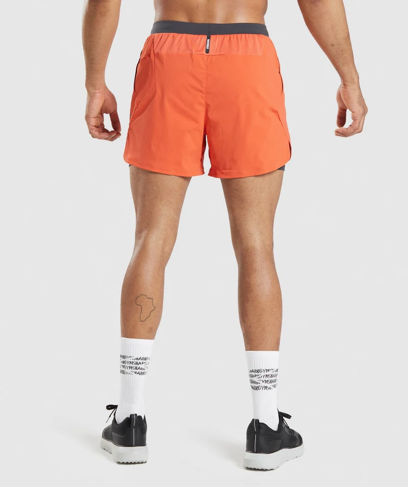 Gymshark Speed Evolve 5" 2-in-1 Shorts - Papaya Orange