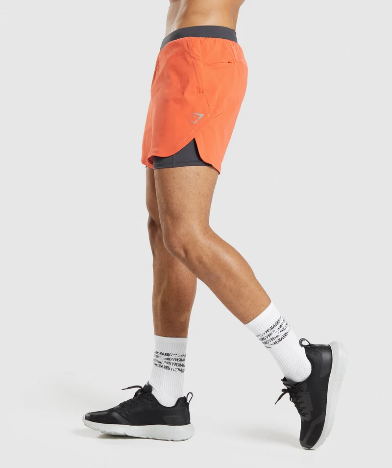 Gymshark Speed Evolve 5" 2-in-1 Shorts - Papaya Orange