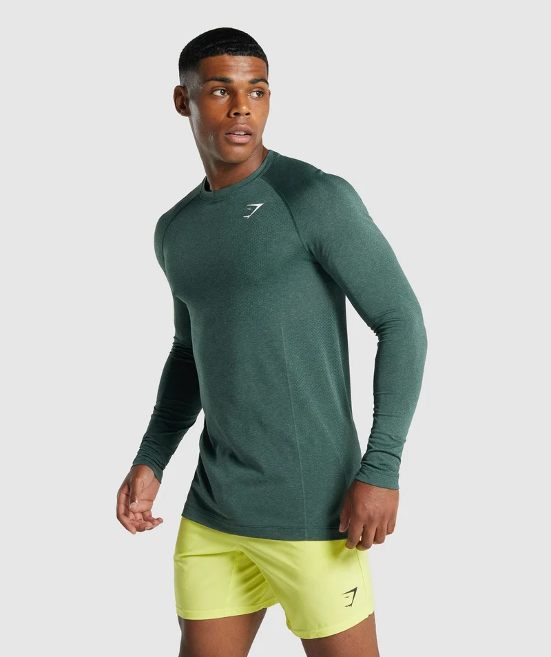 Gymshark Vital Long Sleeve T-Shirt - Obsidian Green Marl